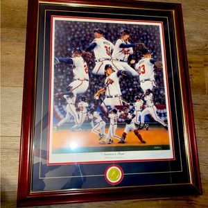 2/1995 made, signed by Greg Gamble, framed Braves picture.